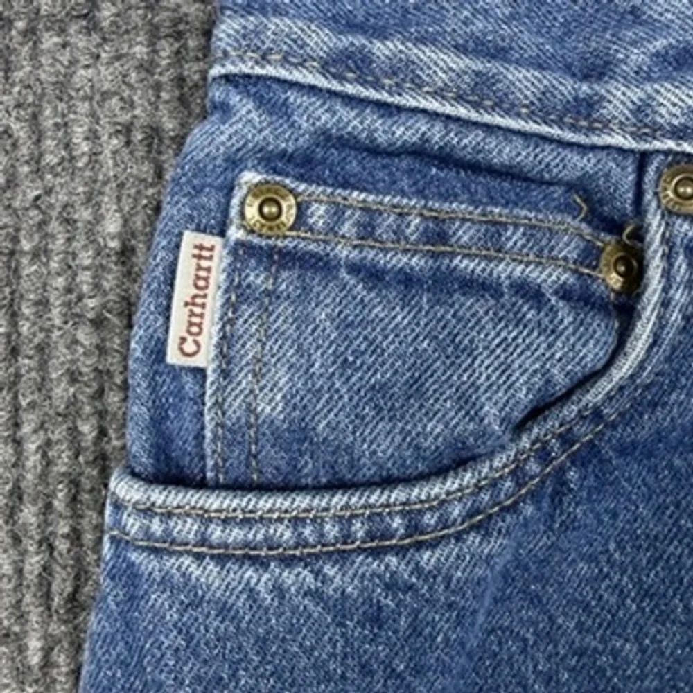 Carhartt Boys Fleece Lined Relaxed Fit Jeans Blue Denim Size 12 Regular YYB155
